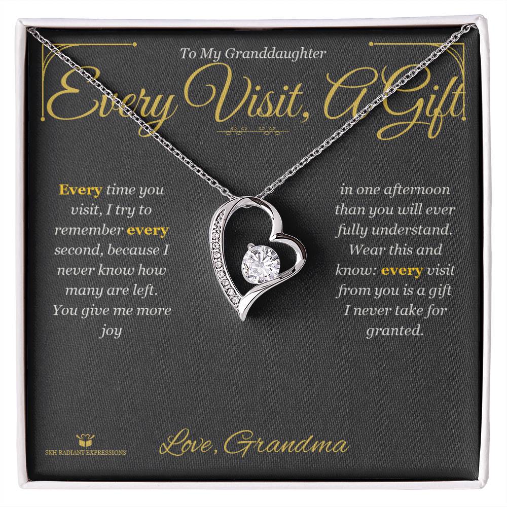 Every Visit, A Gift - Forever Love Necklace for Granddaughter