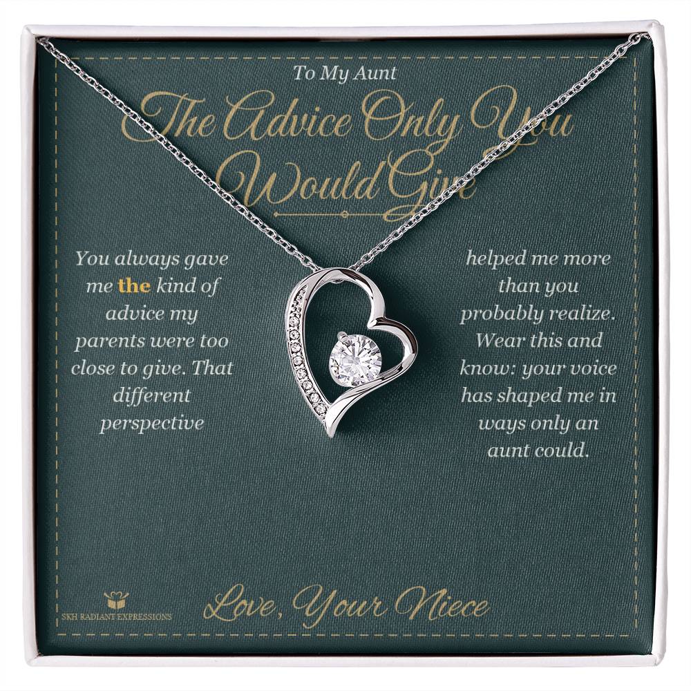 The Advice Only You Would Give - Forever Love Necklace for Aunt - personalized keepsake gift from SKH Radiant Expressions