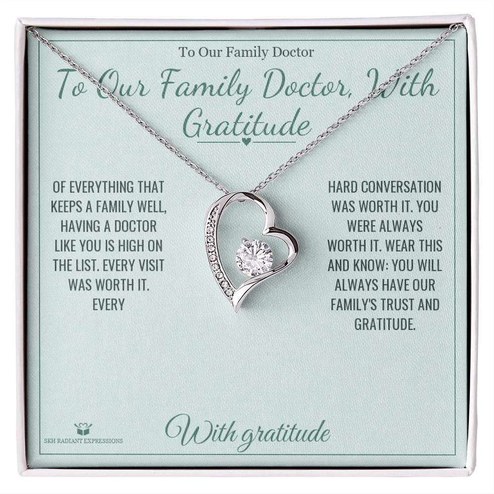 To Our Family Doctor, With Gratitude - Forever Love Necklace for Doctor - personalized keepsake gift from SKH Radiant Expressions