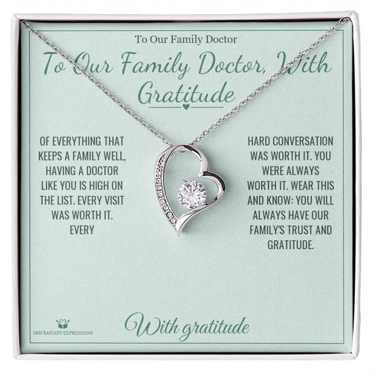 To Our Family Doctor, With Gratitude - Forever Love Necklace for Doctor - personalized keepsake gift from SKH Radiant Expressions