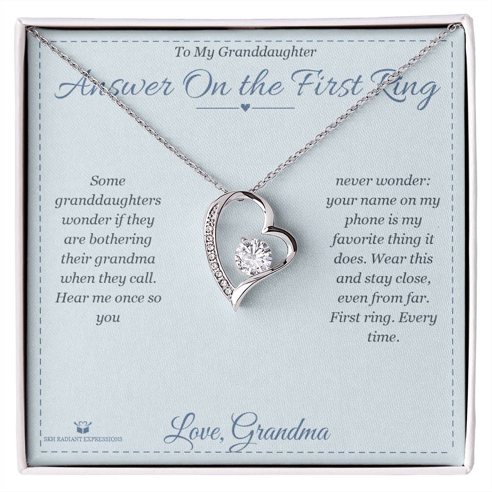 Answer On the First Ring - Forever Love Necklace for Granddaughter