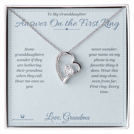 Answer On the First Ring - Forever Love Necklace for Granddaughter - personalized keepsake gift from SKH Radiant Expressions