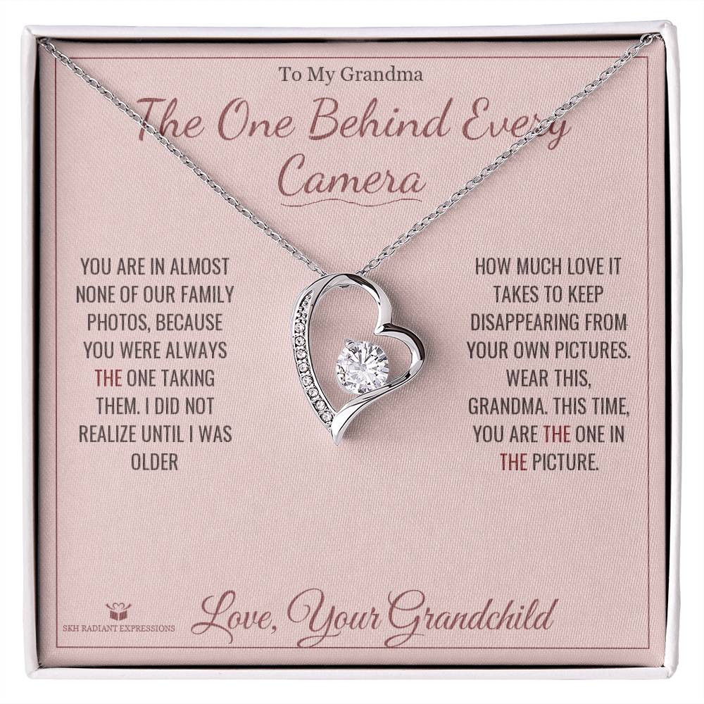 The One Behind Every Camera - Forever Love Necklace for Grandmother - personalized keepsake gift from SKH Radiant Expressions