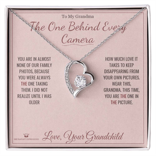 The One Behind Every Camera - Forever Love Necklace for Grandmother - personalized keepsake gift from SKH Radiant Expressions