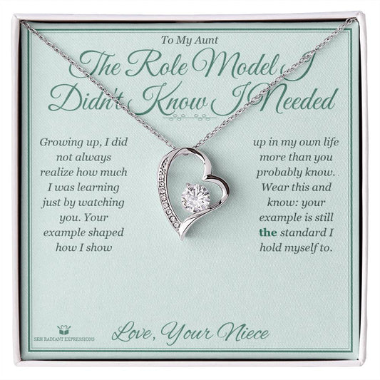 The Role Model I Didn't Know I Needed - Forever Love Necklace for Aunt - personalized keepsake gift from SKH Radiant Expressions