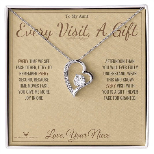 Every Visit, A Gift - Forever Love Necklace for Aunt - personalized keepsake gift from SKH Radiant Expressions