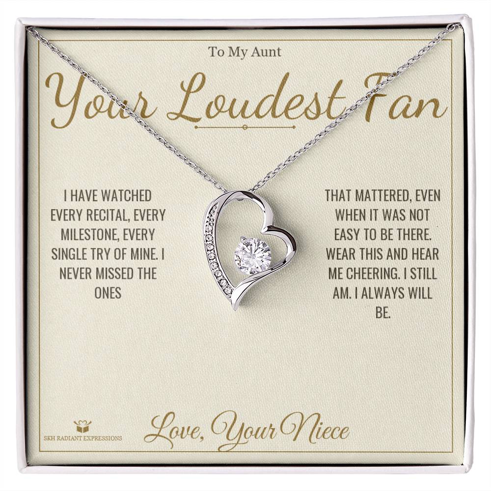 Your Loudest Fan - Forever Love Necklace for Aunt - personalized keepsake gift from SKH Radiant Expressions