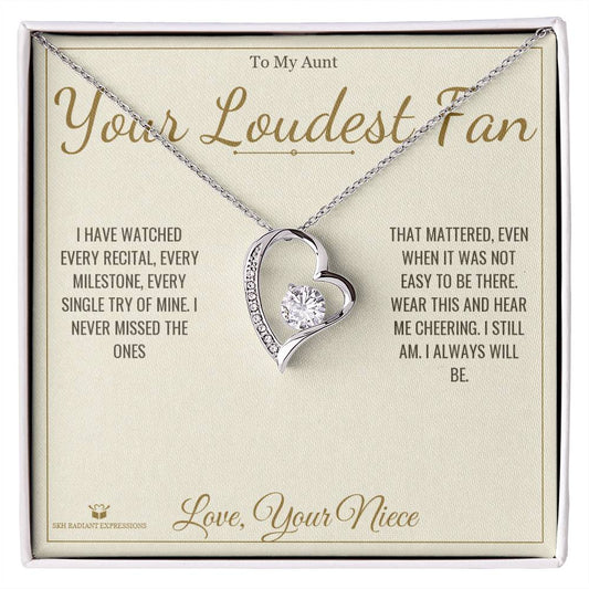 Your Loudest Fan - Forever Love Necklace for Aunt - personalized keepsake gift from SKH Radiant Expressions
