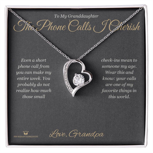The Phone Calls I Cherish - Forever Love Necklace for Granddaughter - personalized keepsake gift from SKH Radiant Expressions