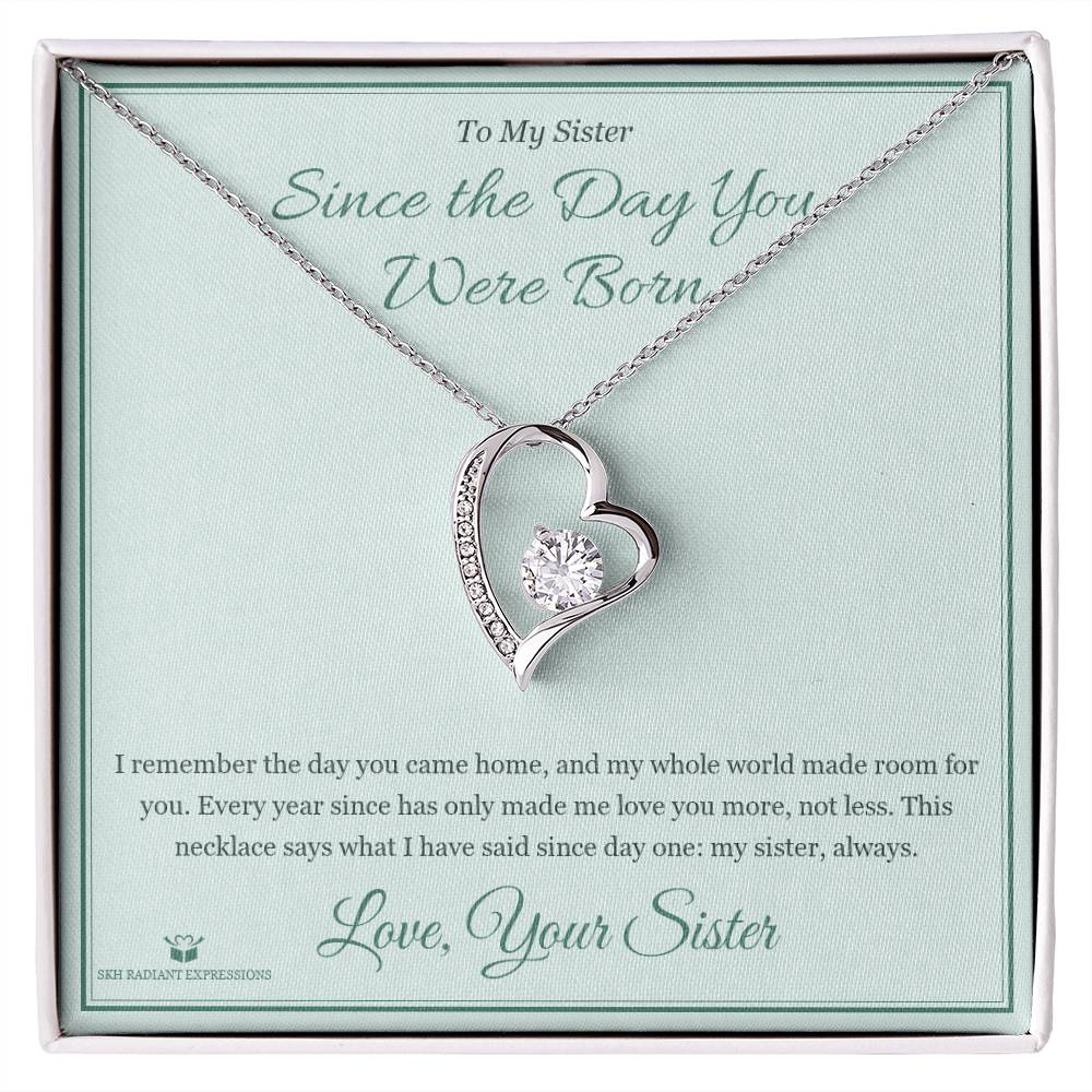 Since the Day You Were Born - Forever Love Necklace for Sister