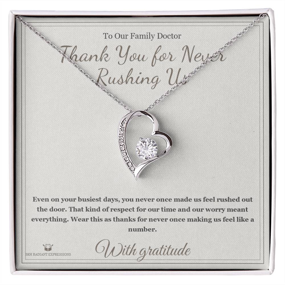 Thank You for Never Rushing Us - Forever Love Necklace for Doctor