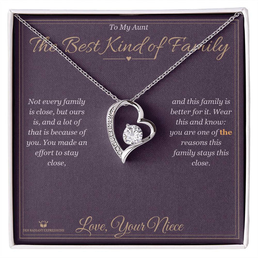 The Best Kind of Family - Forever Love Necklace for Aunt - personalized keepsake gift from SKH Radiant Expressions