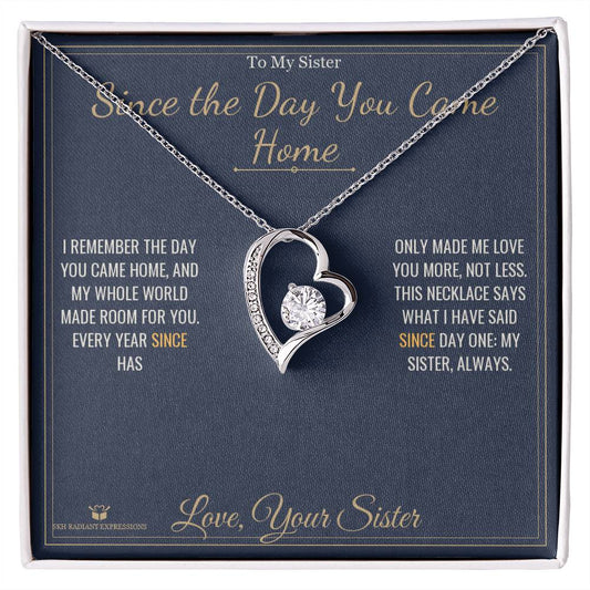 Since the Day You Came Home - Forever Love Necklace for Sister - personalized keepsake gift from SKH Radiant Expressions