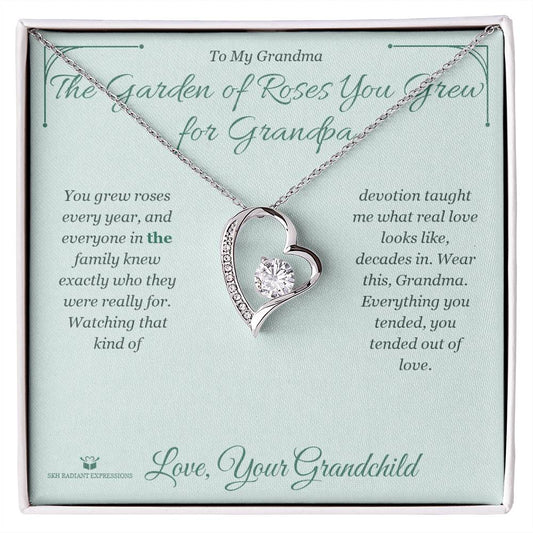 The Garden of Roses You Grew for Grandpa - Forever Love Necklace for Grandmother - personalized keepsake gift from SKH Radiant Expressions