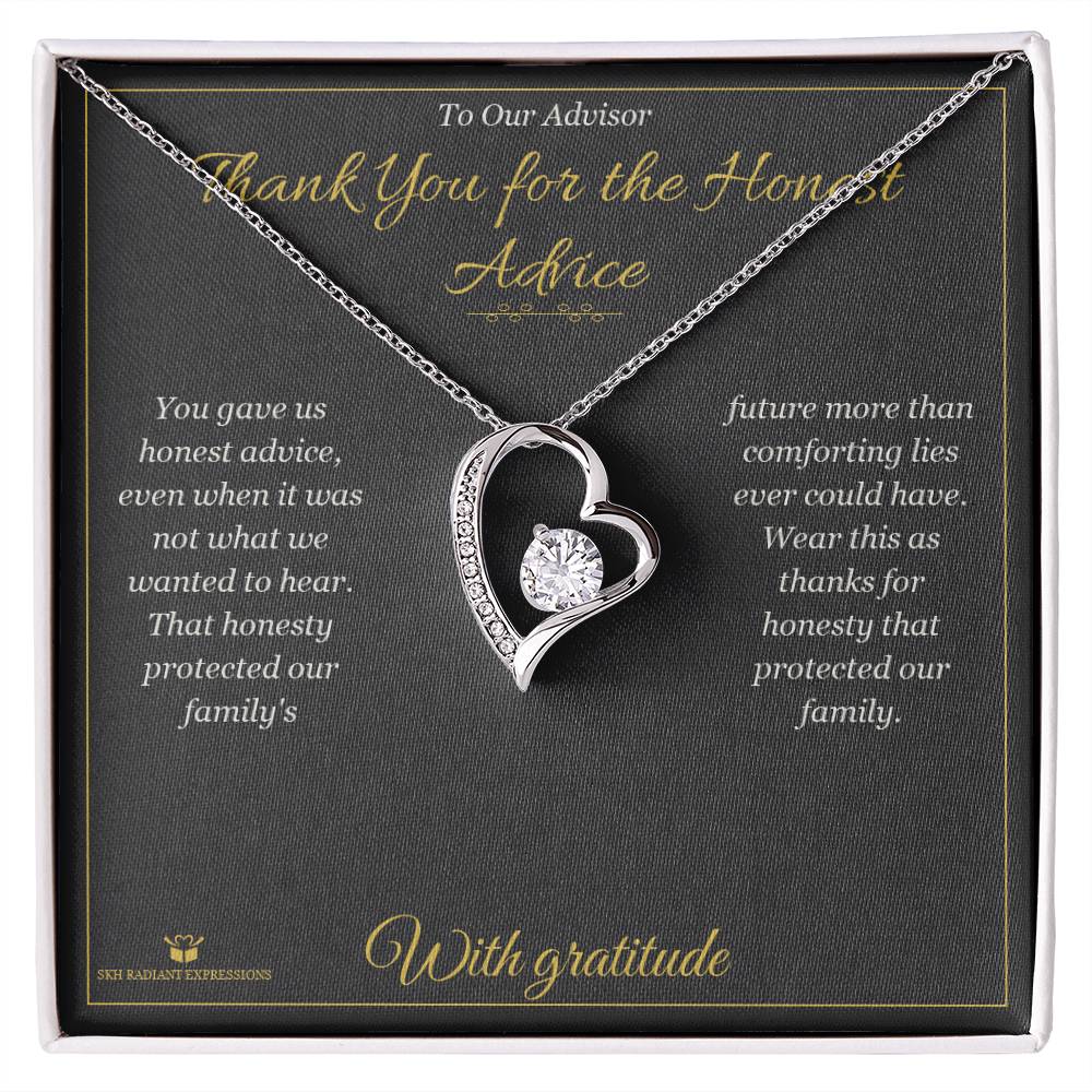 Thank You for the Honest Advice - Forever Love Necklace for Advisor - personalized keepsake gift from SKH Radiant Expressions