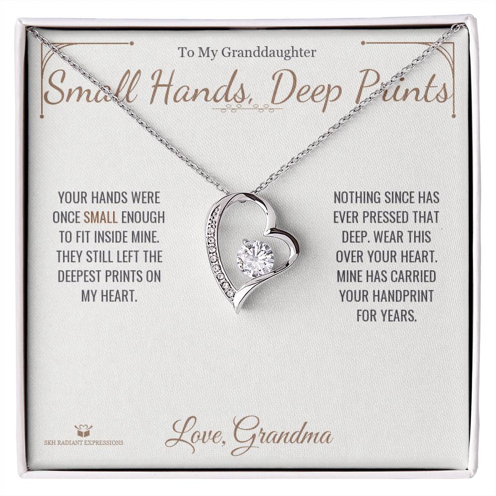 Small Hands, Deep Prints - Forever Love Necklace for Granddaughter - personalized keepsake gift from SKH Radiant Expressions