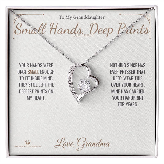Small Hands, Deep Prints - Forever Love Necklace for Granddaughter - personalized keepsake gift from SKH Radiant Expressions