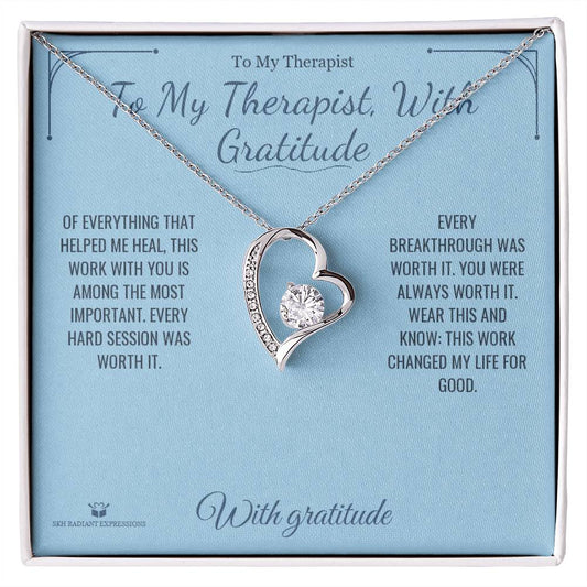 To My Therapist, With Gratitude - Forever Love Necklace for Therapist - personalized keepsake gift from SKH Radiant Expressions