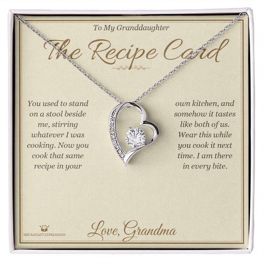 The Recipe Card - Forever Love Necklace for Granddaughter - personalized keepsake gift from SKH Radiant Expressions