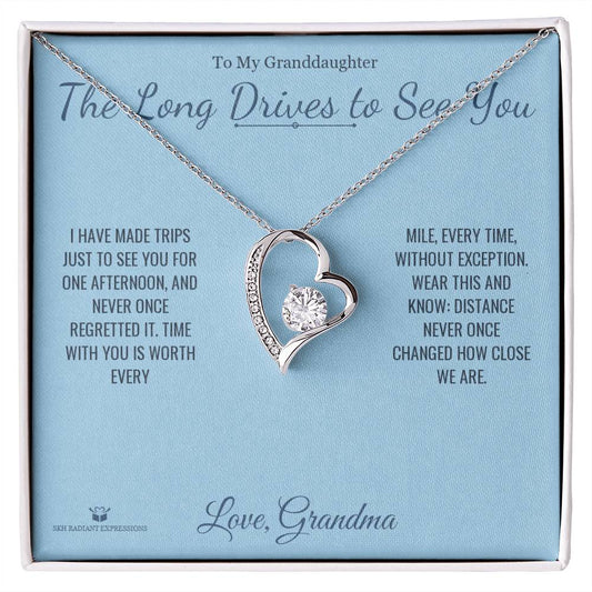 The Long Drives to See You - Forever Love Necklace for Granddaughter - personalized keepsake gift from SKH Radiant Expressions