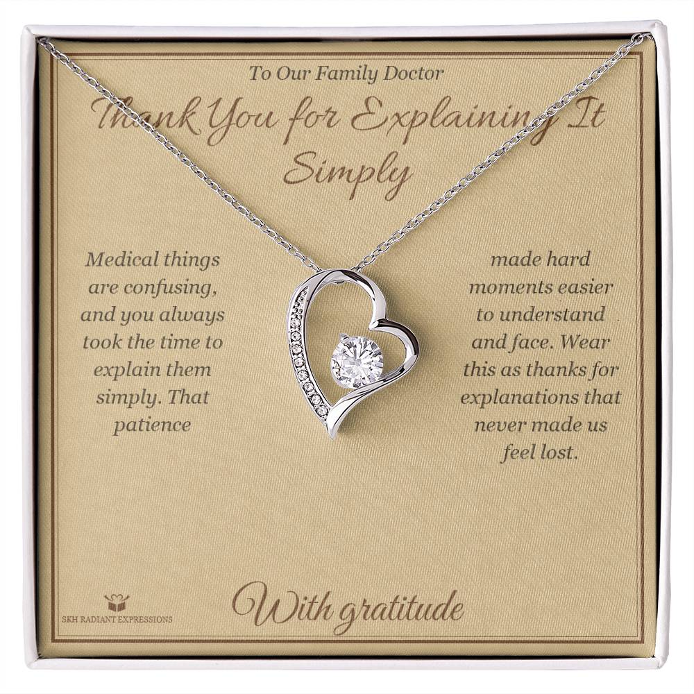 Thank You for Explaining It Simply - Forever Love Necklace for Doctor - personalized keepsake gift from SKH Radiant Expressions