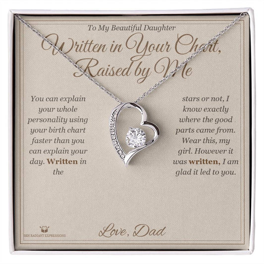Written in Your Chart, Raised by Me - Forever Love Necklace for Daughter - personalized keepsake gift from SKH Radiant Expressions