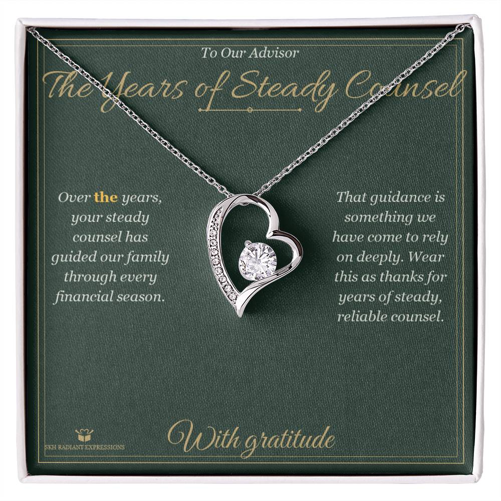 The Years of Steady Counsel - Forever Love Necklace for Advisor - personalized keepsake gift from SKH Radiant Expressions