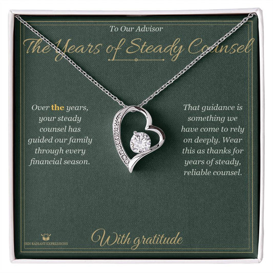 The Years of Steady Counsel - Forever Love Necklace for Advisor - personalized keepsake gift from SKH Radiant Expressions