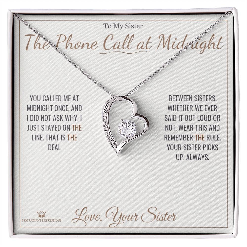 The Phone Call at Midnight - Forever Love Necklace for Sister - personalized keepsake gift from SKH Radiant Expressions