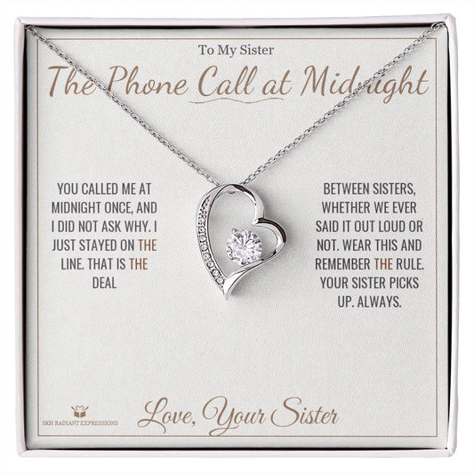 The Phone Call at Midnight - Forever Love Necklace for Sister - personalized keepsake gift from SKH Radiant Expressions