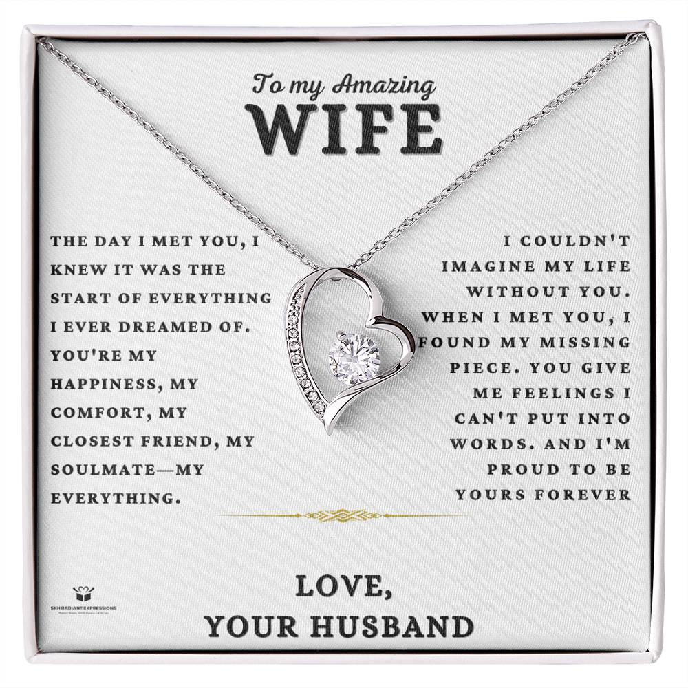 To My Amazing Wife - Found My Missing Piece: A Love Note From Your Husband - FL Necklace