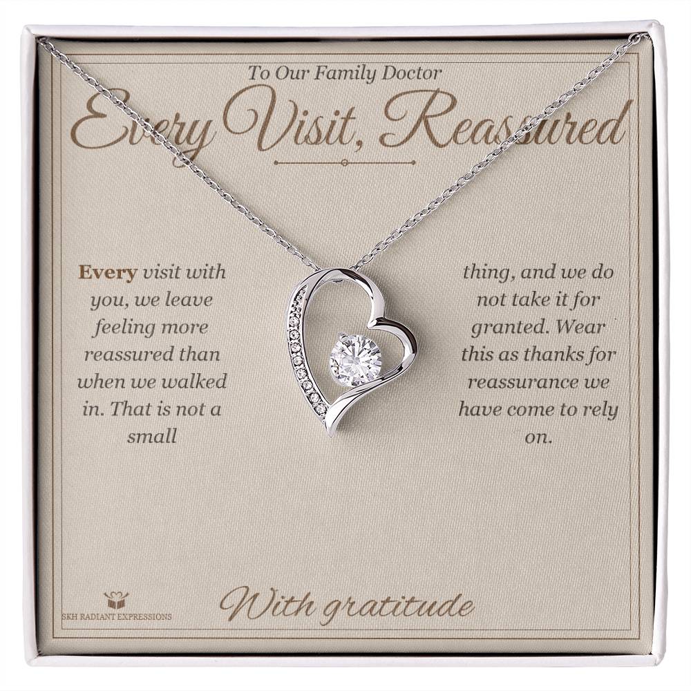 Every Visit, Reassured - Forever Love Necklace for Doctor - personalized keepsake gift from SKH Radiant Expressions