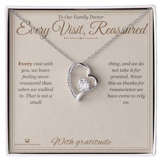 Every Visit, Reassured - Forever Love Necklace for Doctor - personalized keepsake gift from SKH Radiant Expressions