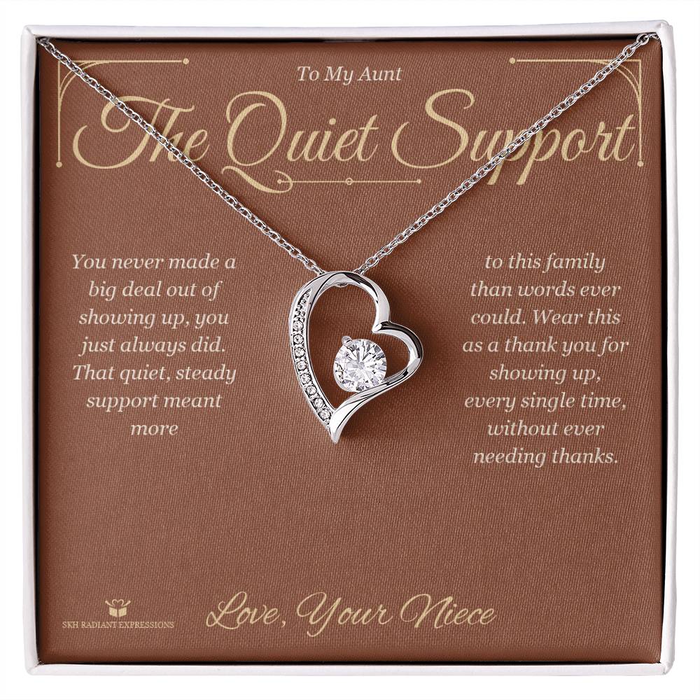 The Quiet Support - Forever Love Necklace for Aunt - personalized keepsake gift from SKH Radiant Expressions