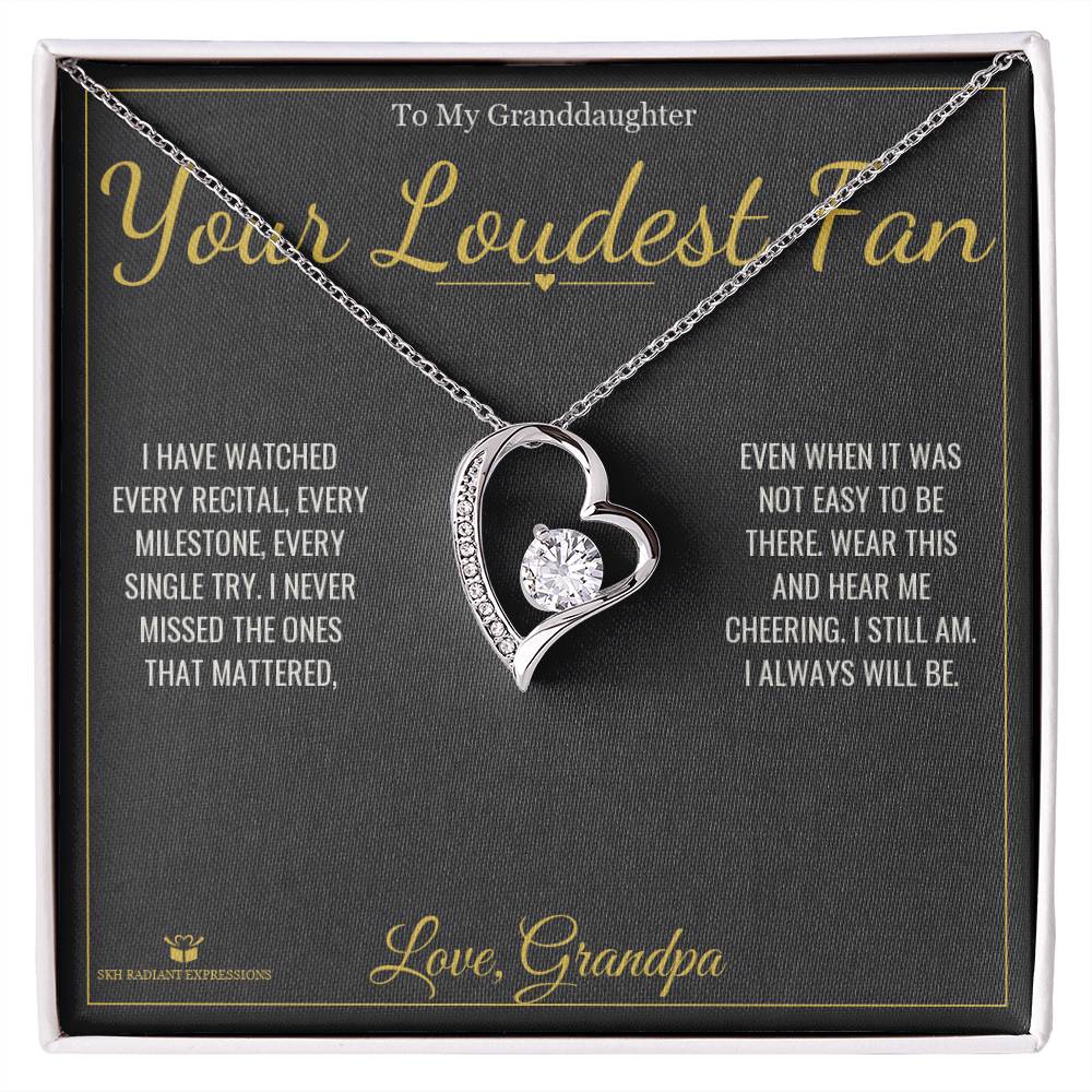 Your Loudest Fan - Forever Love Necklace for Granddaughter - personalized keepsake gift from SKH Radiant Expressions