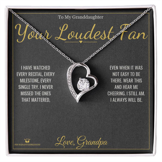 Your Loudest Fan - Forever Love Necklace for Granddaughter - personalized keepsake gift from SKH Radiant Expressions