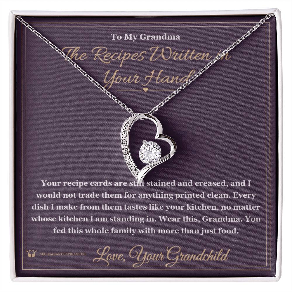 The Recipes Written in Your Hand - Forever Love Necklace for Grandmother
