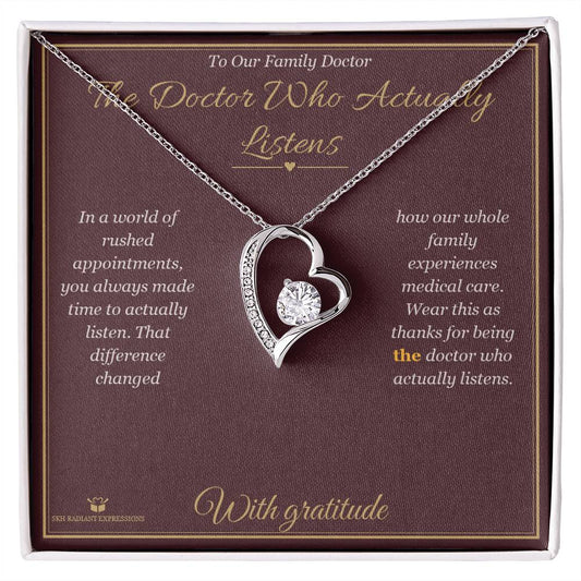 The Doctor Who Actually Listens - Forever Love Necklace for Doctor - personalized keepsake gift from SKH Radiant Expressions