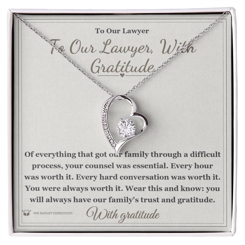 To Our Lawyer, With Gratitude - Forever Love Necklace for Lawyer