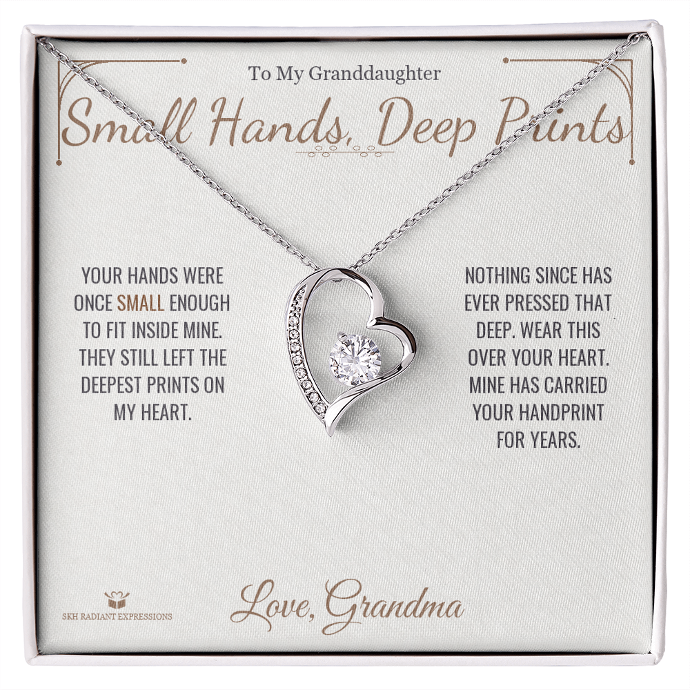 Small Hands, Deep Prints - Forever Love Necklace for Granddaughter