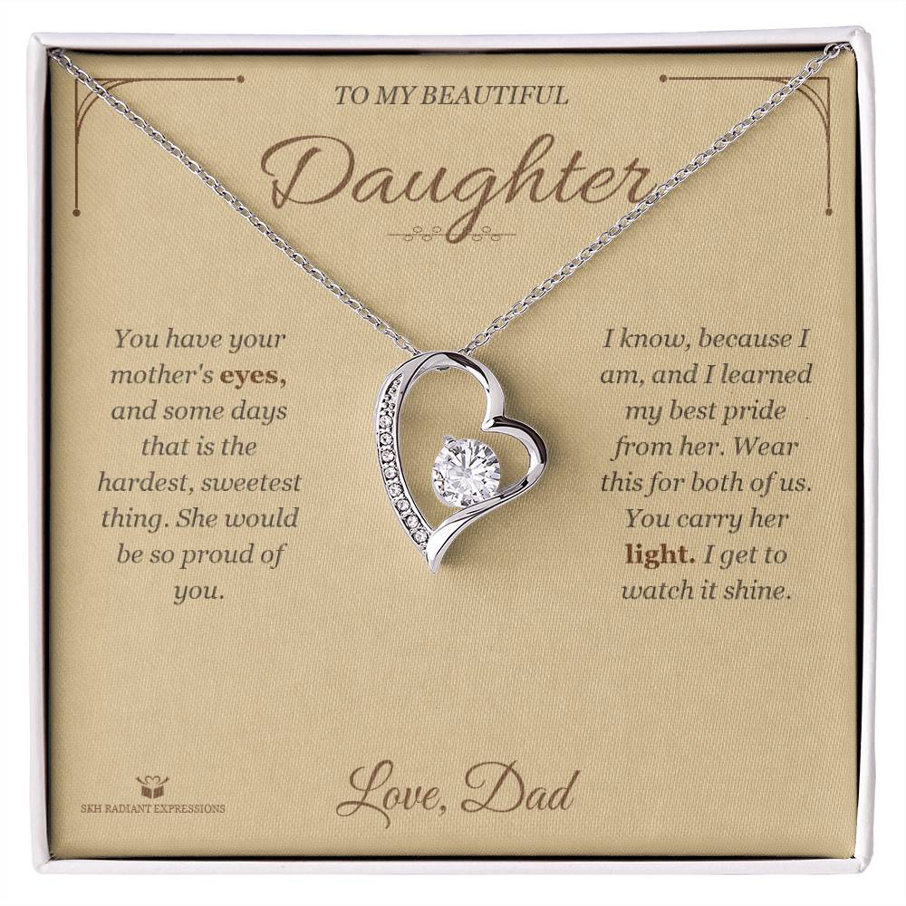 Your Mother's Eyes - Forever Love Necklace for Daughter - personalized keepsake gift from SKH Radiant Expressions
