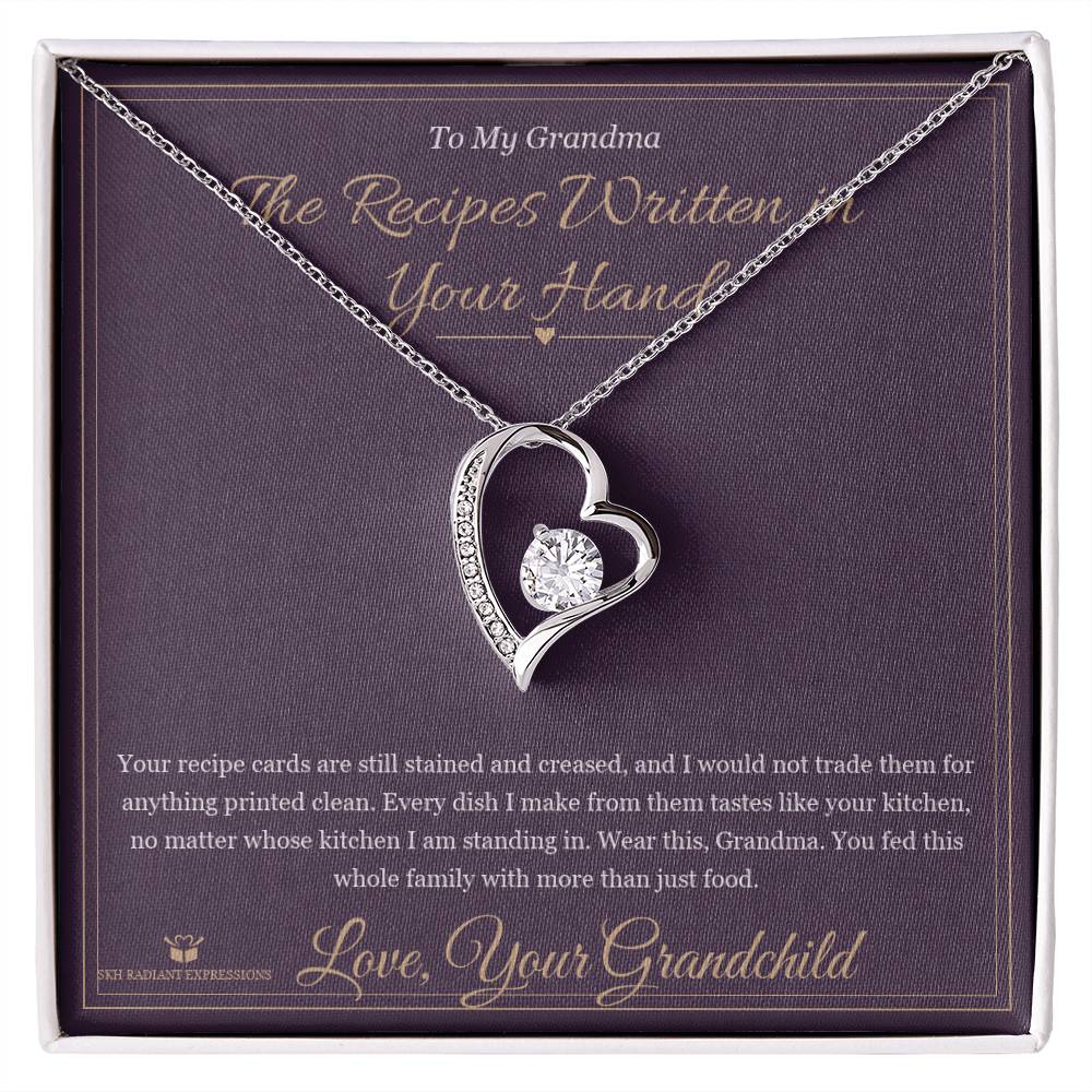 The Recipes Written in Your Hand - Forever Love Necklace for Grandmother