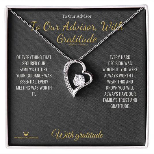 To Our Advisor, With Gratitude - Forever Love Necklace for Advisor - personalized keepsake gift from SKH Radiant Expressions