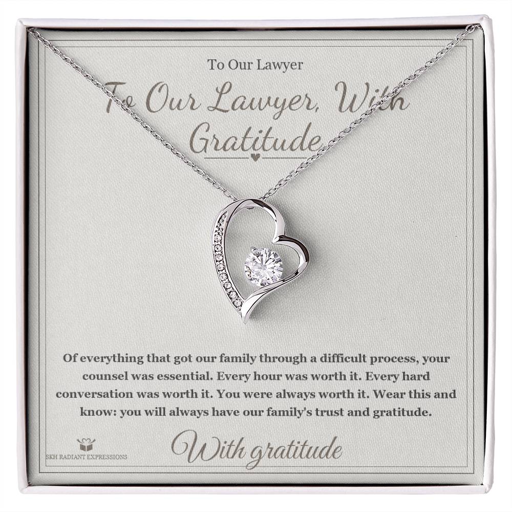 To Our Lawyer, With Gratitude - Forever Love Necklace for Lawyer