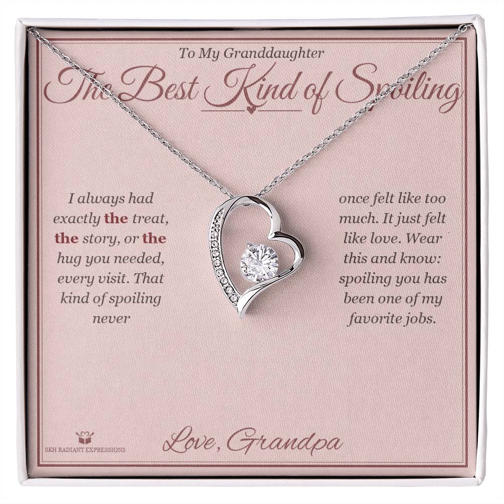 The Best Kind of Spoiling - Forever Love Necklace for Granddaughter - personalized keepsake gift from SKH Radiant Expressions