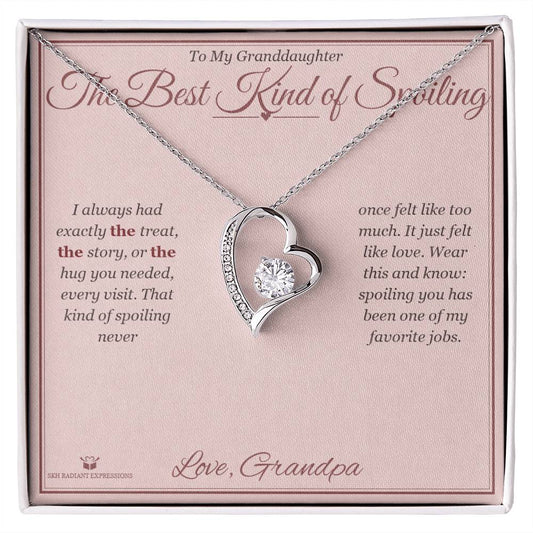 The Best Kind of Spoiling - Forever Love Necklace for Granddaughter - personalized keepsake gift from SKH Radiant Expressions