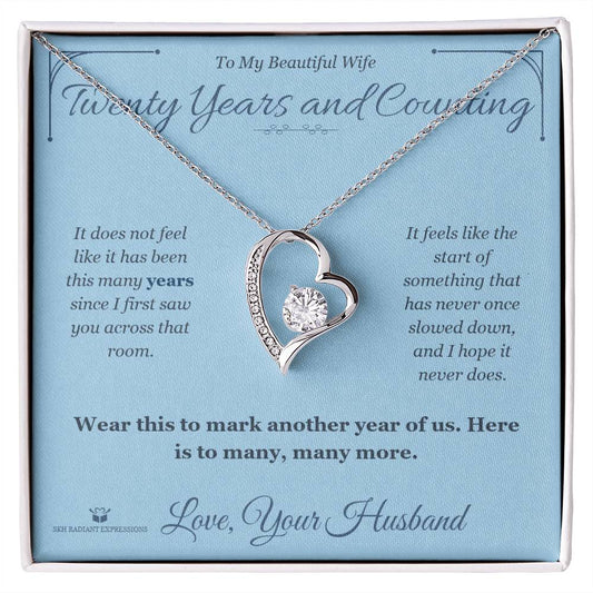 Twenty Years and Counting - Forever Love Necklace for Wife - personalized keepsake gift from SKH Radiant Expressions