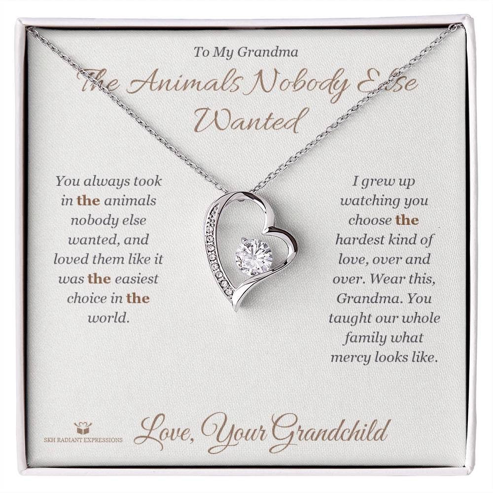 The Animals Nobody Else Wanted - Forever Love Necklace for Grandmother - personalized keepsake gift from SKH Radiant Expressions