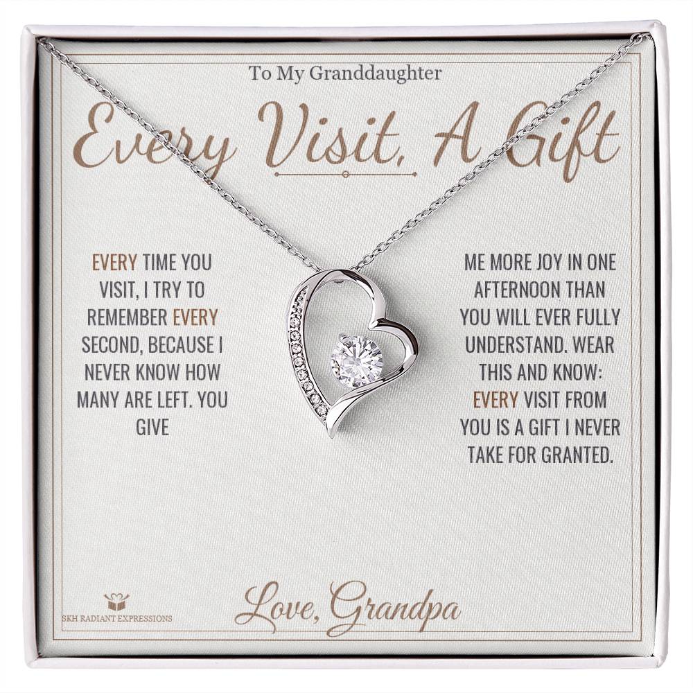 Every Visit, A Gift - Forever Love Necklace for Granddaughter - personalized keepsake gift from SKH Radiant Expressions