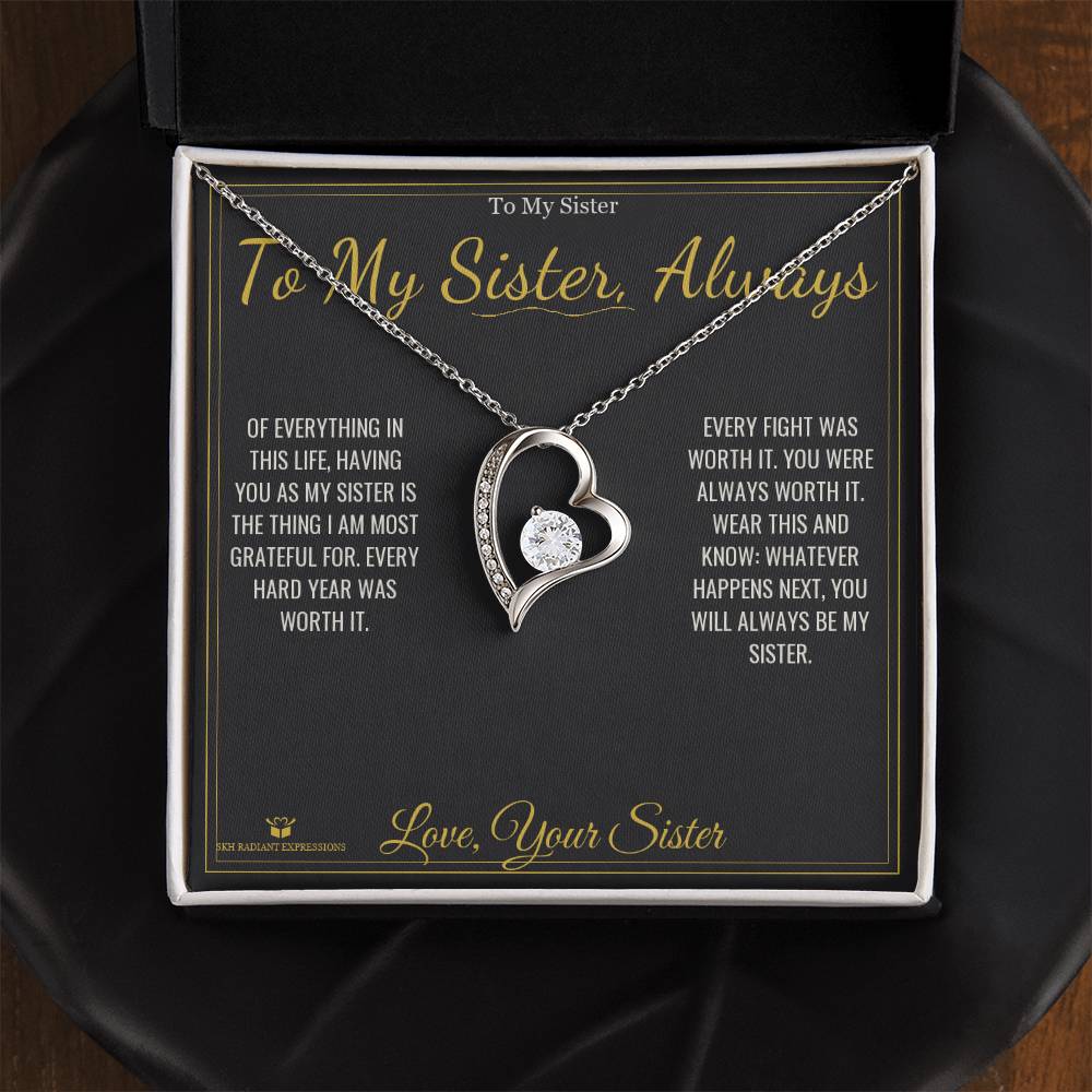 To My Sister, Always - Forever Love Necklace for Sister - personalized keepsake gift from SKH Radiant Expressions